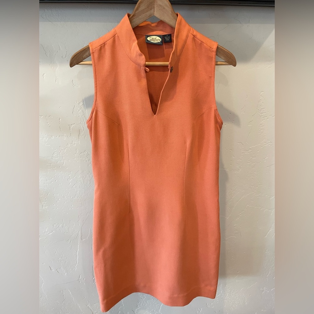 Tommy Bahama 100% silk coral sheath Dress size 6